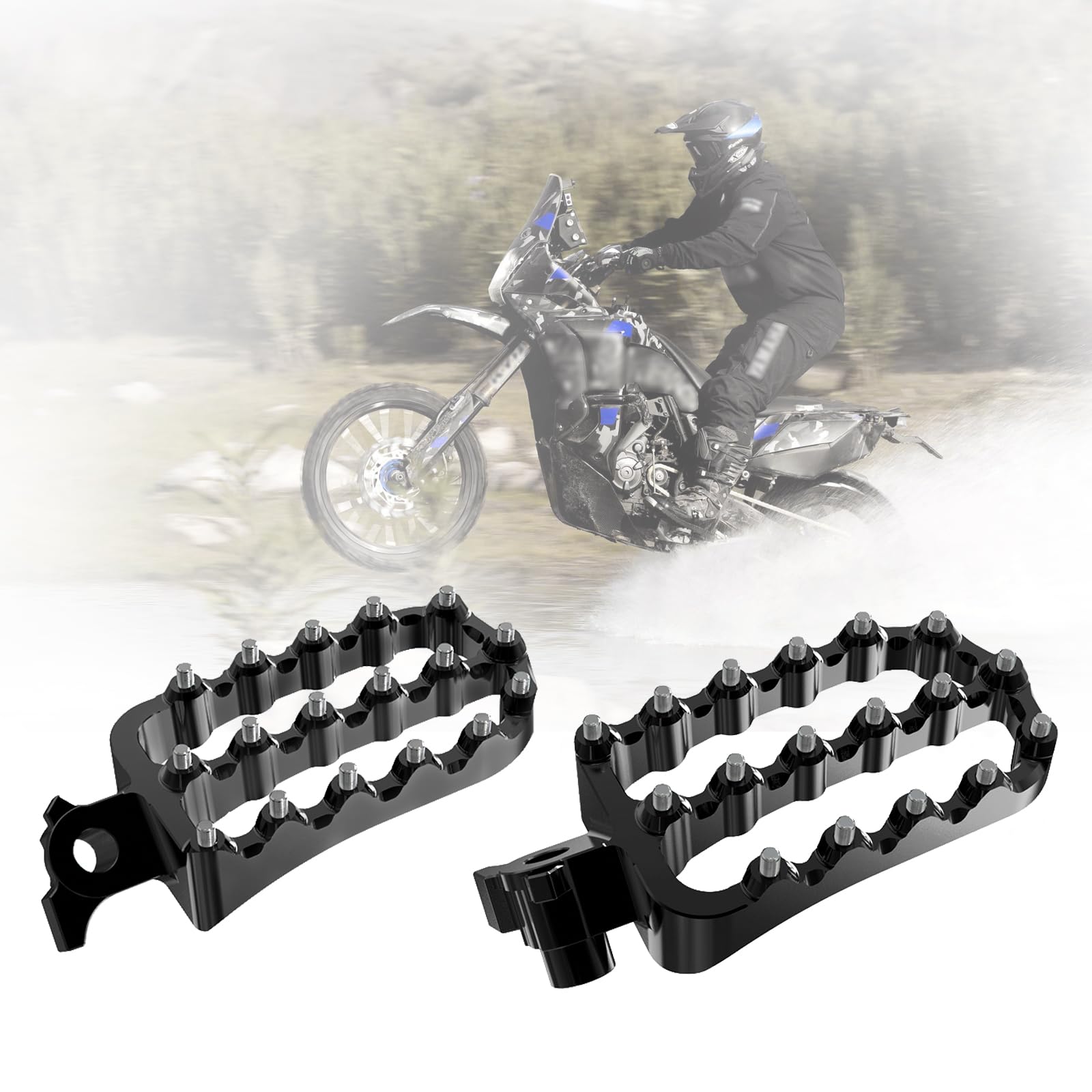 R QIANKONG TENERE700 Wide Footpeg,Wide Foot Pegs Footpegs Foot Pedals Rests fit TENERE 700 XTZ 700 TENERE/RALLY EDITION 2019-2024 TENERE 700 RALLY