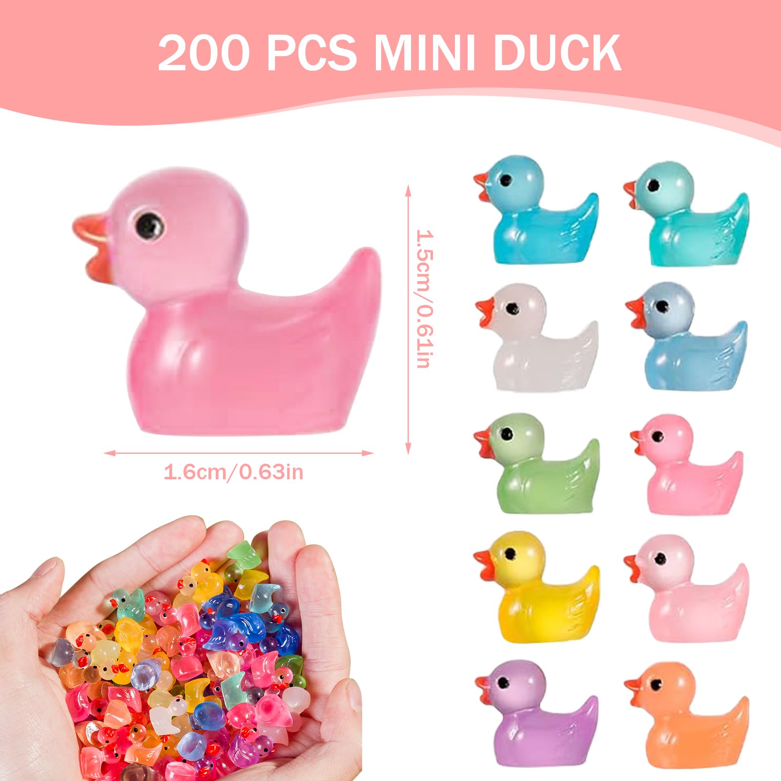 Petit Canard 100 s En Résine, Mini Figurine Canard Avec Lunettes De
