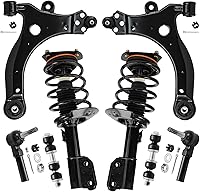 Vista 182 de Detroit Axle - Kit de puntales delanteros para Ford 2000-2004 Focus 2 puntales con muelle helicoidal 2 brazos de control inferiores con rótulas 2001