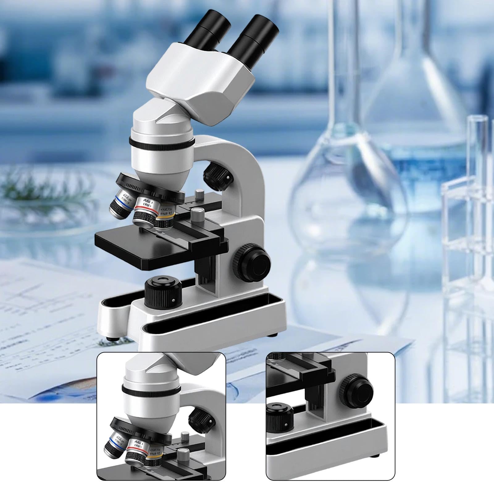 MagiDeal Set Microscopio per Bambini con 10 Vetrini: Regalo di Compleanno Ideale.