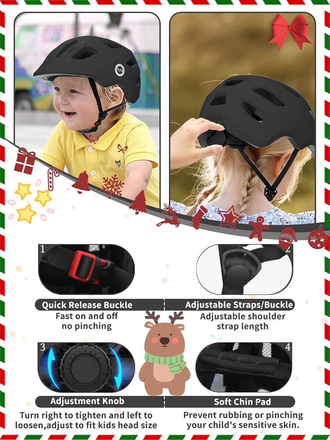 XJD Toddler Helmet Kids Bike Helmet for Infant/Baby Multi-Sport Adjustable Skateboard for Kids Boys Girls Lightweight for Age 1 and Older - Image 4