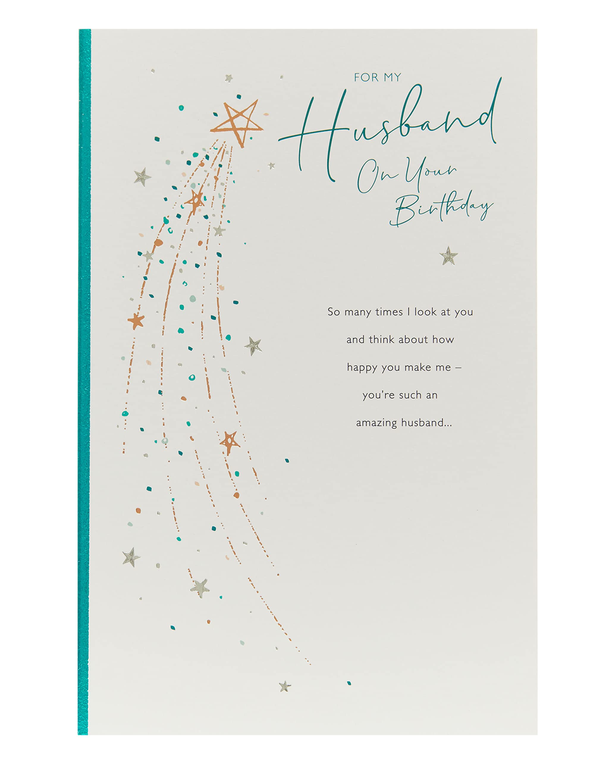 UK Greetings Husband Birthday Card - Blue Heart - Thinking Of You Range - View #5