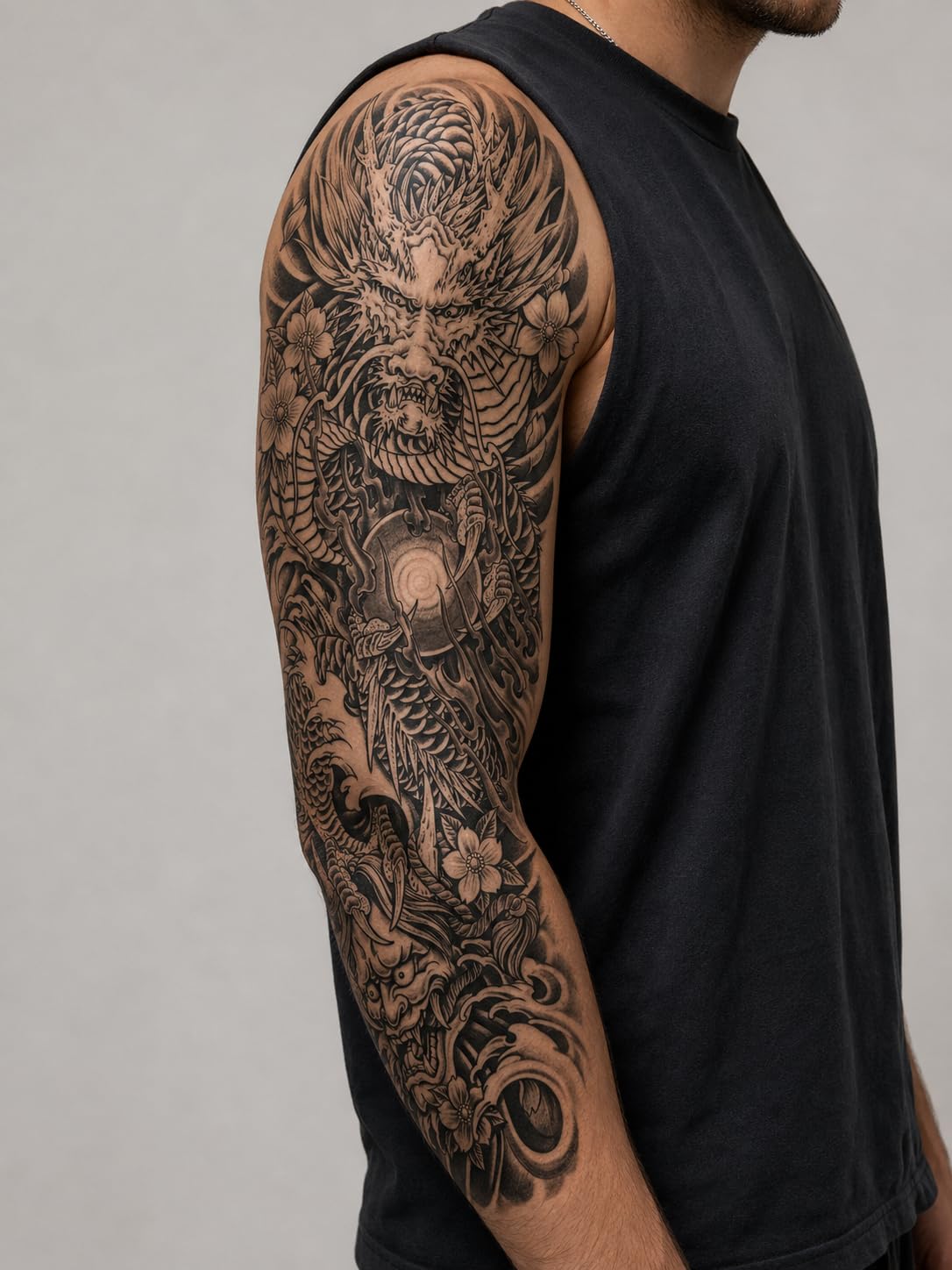 Amazon.com : INKARTLINK 2pcs East Dragon Full Arm Temporary Tattoo