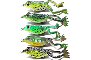 5Pcs Topwater Frogs for Bass Fishing,Weedless Fishing Lures, Bass Fishing Frog Lure