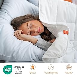 sleepling Kopfkissen 80x80 cm, Allergiker Kissen, waschbar, Made in EU, Ökotex, großes Schlafkissen 80 x 80, Bettkissen, Pillow, Komfort 100 1 80 x 80 cm