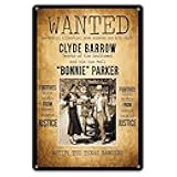 Ylens Wanted Bonnie & Clyde Motiv 2 Metal Custom Metal Sign 8X12in-Bar Cafe Restaurant Home Decor