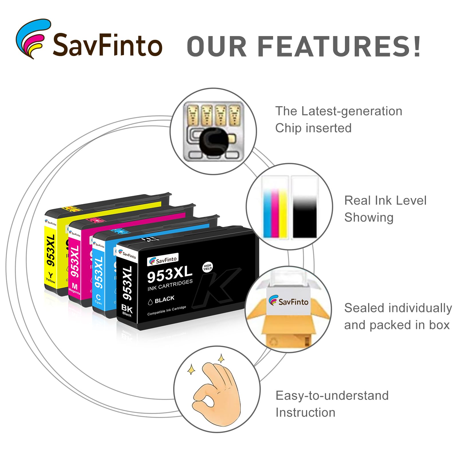 NMJETPRINT 953XL Cartucce d'inchiostro Compatibili per HP 953XL 953 con NMJETPRINT 953XL Cartucce d'inchiostro Compatibili per HP 953XL 953 con