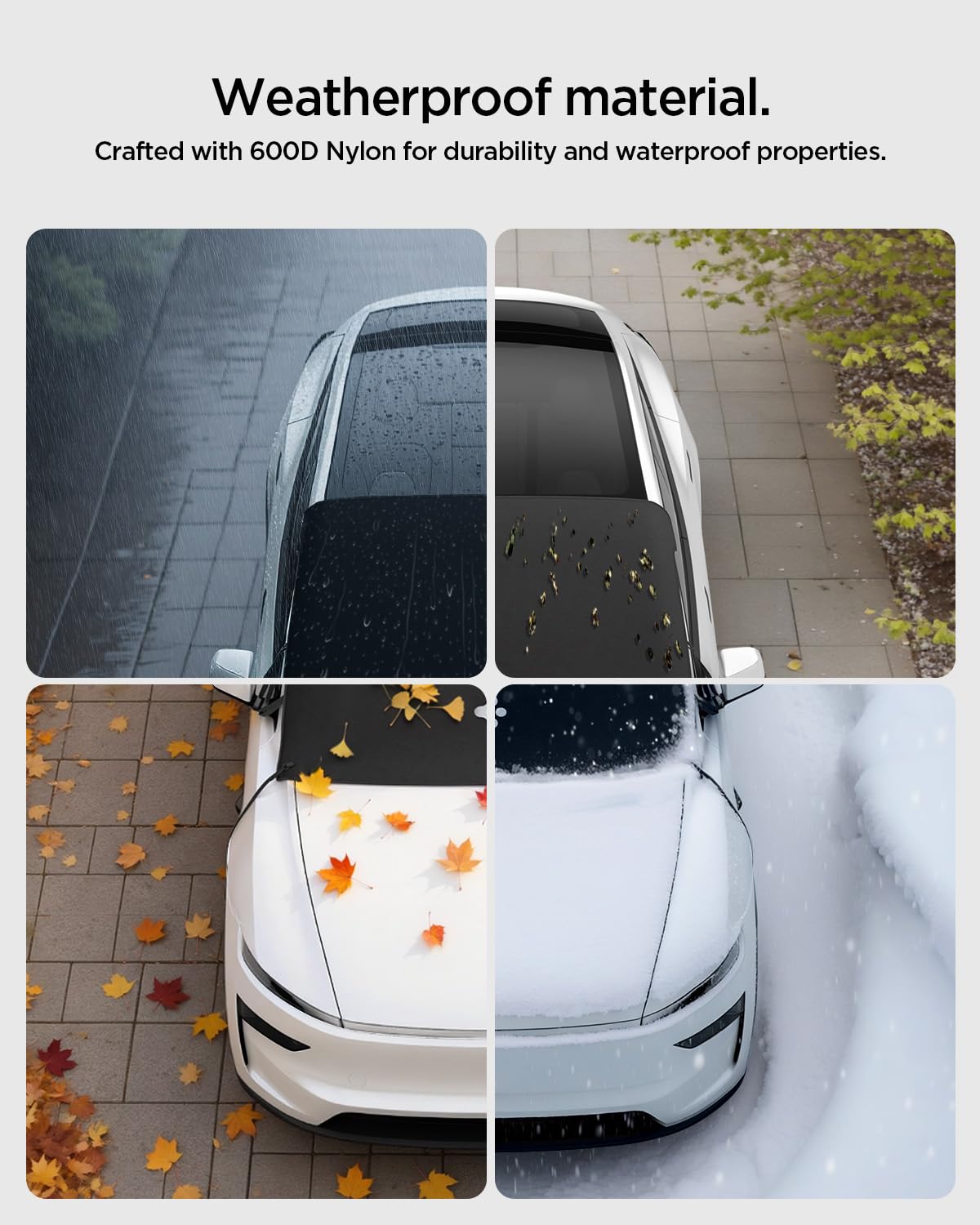 Spigen Copriparabrezza Magnetico per Auto, Protezione Neve, Ghiaccio e Polvere, Protezione Solare UV, Copertura Parabrezza Anteriore Compatibile con la Maggior Parte delle Auto & Tesla Model Y Juniper