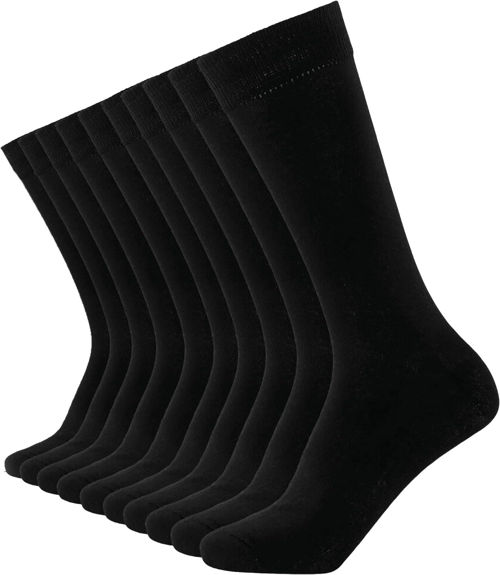 Men Socks -10 Pairs- Seamless Toe Men’s Socks, Reinforced Heel & Toe – Cotton Rich Classic Black Men - Size 6-11
