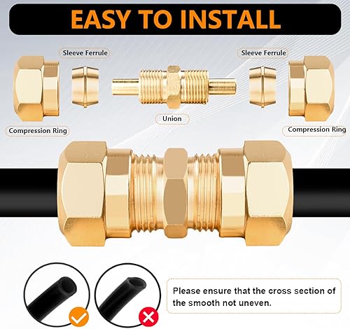 Miniatura 4 de Surtido de accesorios de aire DOT de latón de 14" 18" 38" 12" Empuje para conectar accesorios y tubo de conexión rápida Accesorios de línea de freno