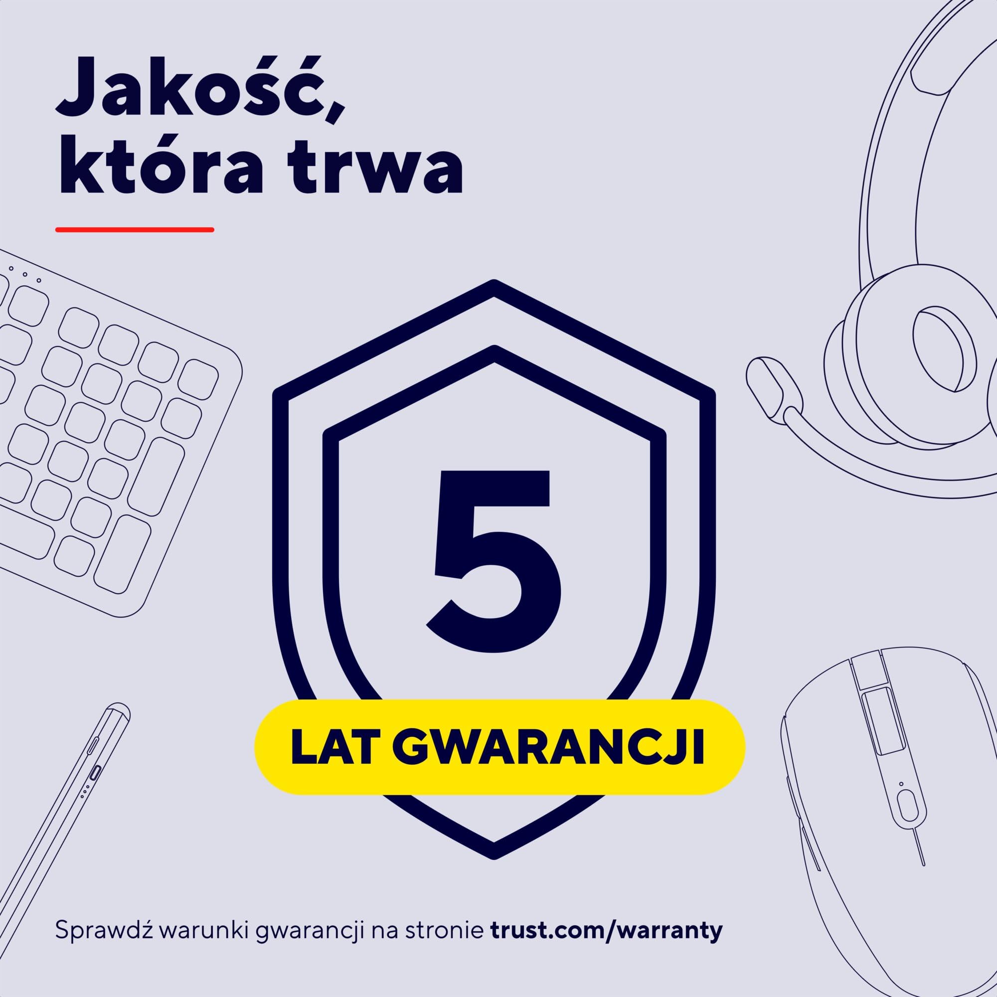 Trust Ovala 2K QHD kamera internetowa z osłoną prywatności, czarna | pole widzenia 75°, USB-A/USB-C, kamerka komputerowa do spotkań i streamowania z redukcją szumów, Teams, Google Meet, Zoom