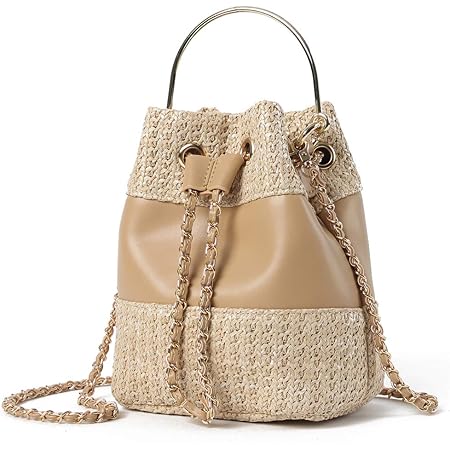 Veenakar Sac Seau Femme Chaine Sac A Bandouliere Paille Et Cuir Synthetique Sac A Main Petit Sac Portes D Epaule Mini Poignee Pour Ado Fille Voyage Fete Loisir Amazon Fr Bagages