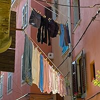 Vista 6 de Aifeier ET Paquete de 2 esparcidores de tendedero, polea separadora de tendedero de plástico para cargas pesadas y tendedero largo (beige)