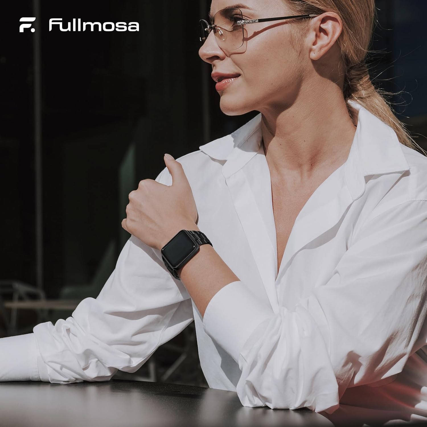 Fullmosa No Tools Needed Compatible with Apple Watch Bands for Women Men 41mm 40mm 38mm, Metal Strap with Case for iWatch Series 9 8 7 6 5 4 3 2 1 SE3/2/1, Black - Image 5