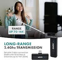 Vista 7 de Movo Micrófono inalámbrico Mini USB-C para iPhone 15/16/17 - Micrófono compatible con Pro Max - Duración de la batería de 10 HR, rango de 164 pies