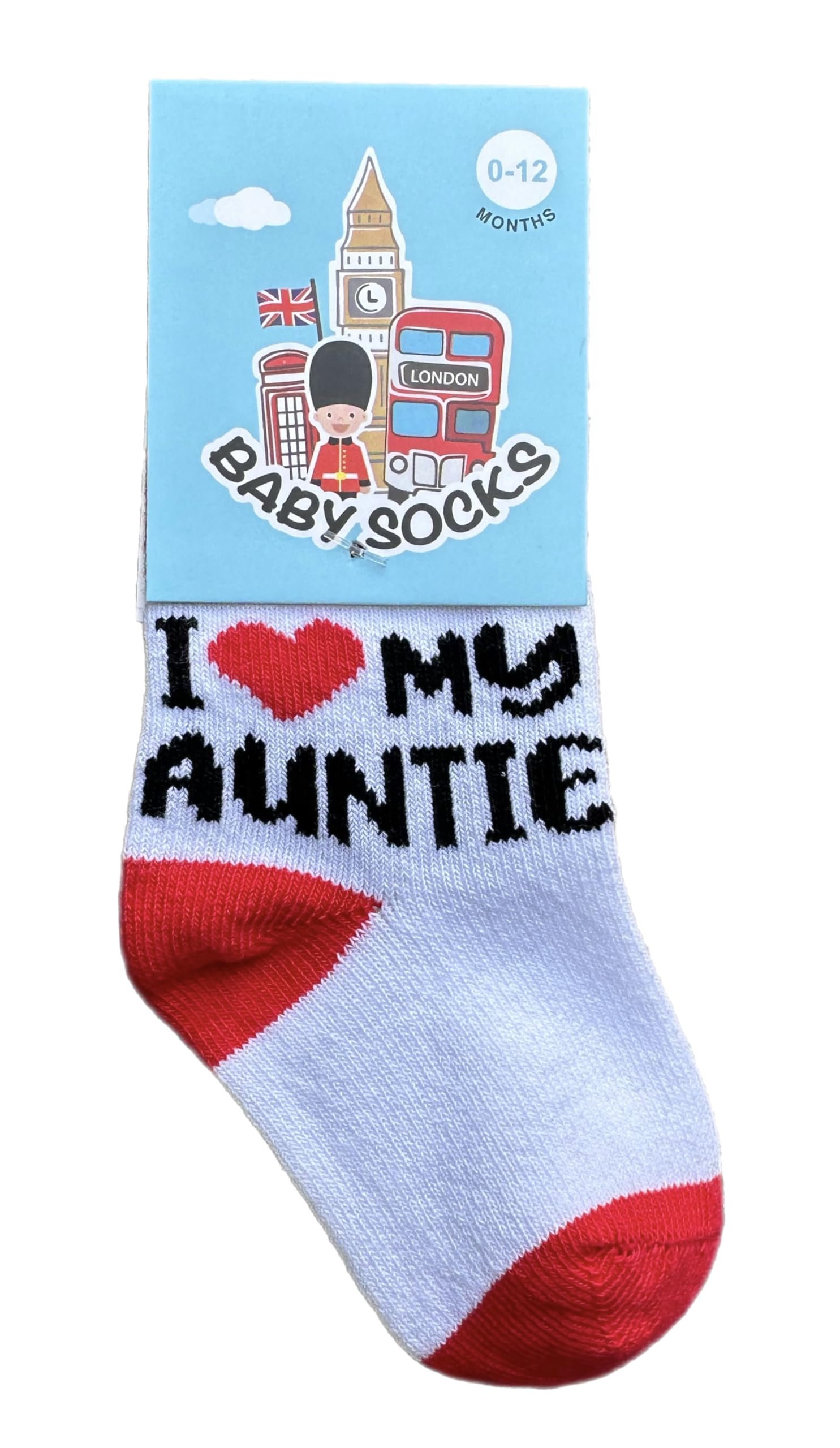 No.1 Gifts I Love My Auntie Baby Socks, Cotton Rich Novelty Newborn Gift, 0-12 Months