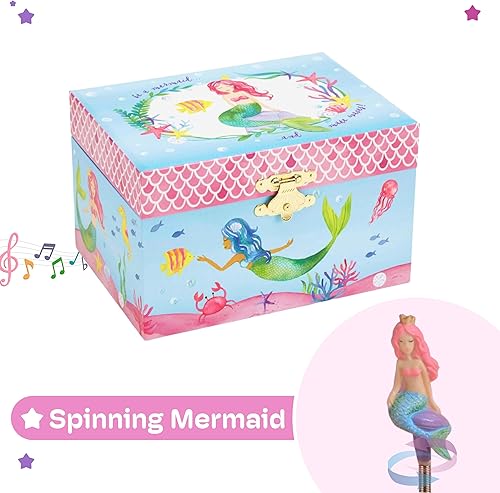 Miniatura 6 de Jewelkeeper Caja de almacenamiento de joyas musicales para niña con unicornio giratorio 6 x 465 x 35 pulgadas diseño arcoíris The Beautiful Dreamer