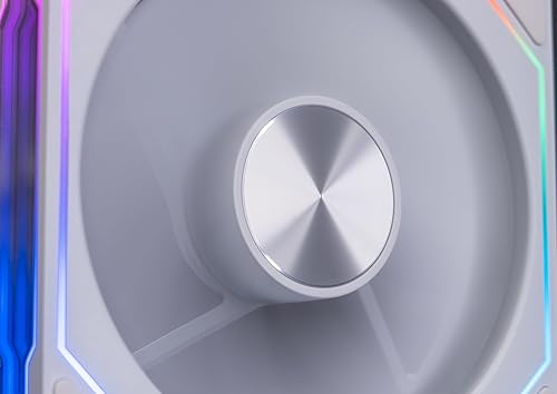 Miniatura 5 de TJ Prism GEN4 RS - Ventilador de carcasa RGB direccionable, edición blanca de 4.724 in, espejo infinito, efecto de luz RGB de 5 V, 3 pines,