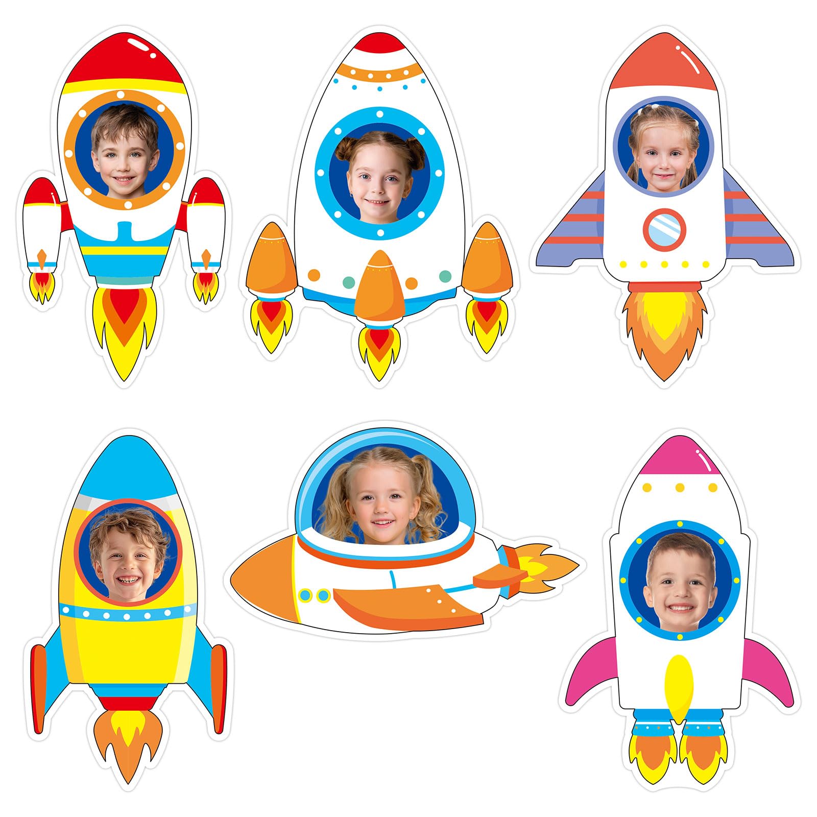 36 Pcs Rocket Cutouts for Bulletin Board Decoration Outer Space Theme Cutouts with Photo Space DIY Craft for Galaxy Classroom Back to School Wall Back to School Décor