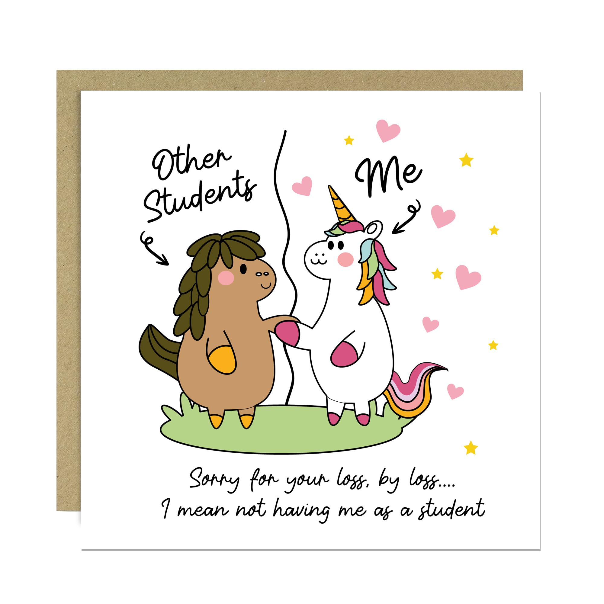 RED OCEAN Funny Teacher Cards For End of Term Leaving School or Nursery Novelty Card From Students Thank You 145x145mm With Kraft Envelope