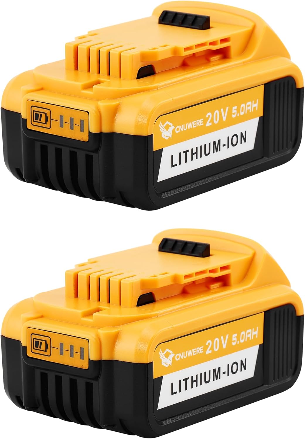 20V MAX 5 AH Lithium ion Battery Compatible with Dewalt DCB180 DCB181 DCB182 DCB200 DCB201 DCB201-2 DCB203 DCB204-2, Portable Battery (2 Packs Orange)