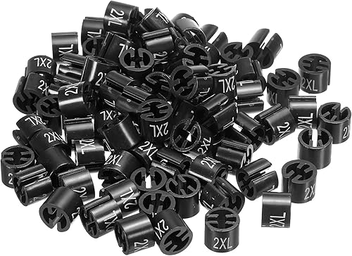 PATIKIL Marcador de ropa para colgar ropa tamaño 2XL para codificación de colores de ropa, negro, paquete de 100