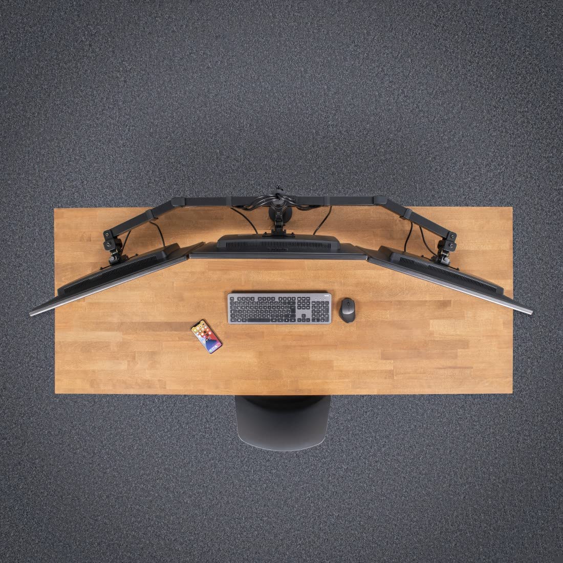 Hama Support Ecran PC 3 écrans Garantie 5 Ans (Bras pour 3 Moniteurs TFT/LCD/LED de 33 à 69 cm (13" - 27"), Hauteur Réglable, Pivotable, Inclinable, Système Easy Fix) Noir