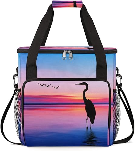 Sunset Beach Flamingo Coffee Maker Carring Bag Travel Storage Tote Bag Compatible with Keurig K-Mini or K-Mini Plus Portable Single Serve Coffee