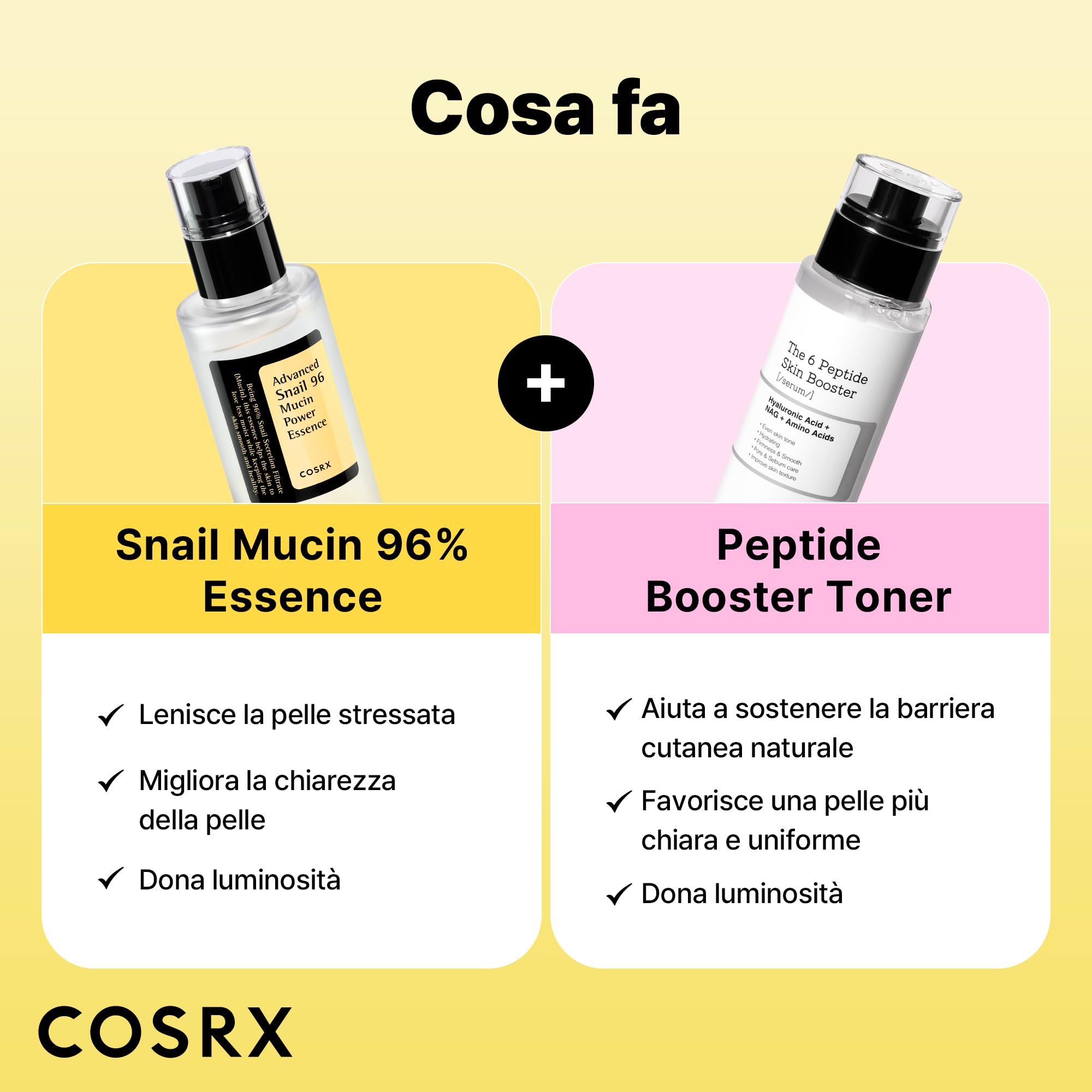 COSRX Snail Mucin 96% Peptide Booster Set – Amazon Exclusive – Korean Skin Care, Gift Sets, Skin Care Set per donne, Advanced Snail Mucin Serum, Face Serum