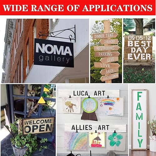 Miniatura 5 de Kit de plantillas para manualidades símbolos de 1 pulgada, 42 plantillas del alfabeto, plantilla de plástico reutilizable entrelazada