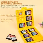 DLseego Cas de carte de jeu pour commutateur Lite/Switch/Sélecteur OLED, amour coeur brillant Reflective Gradient Switch Jeu carte mémoire Portable Storage avec 12 Fentes de cartes de jeu et 12 Micro SD Fentes de cartes - jaune