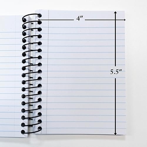 Miniatura 4 de BAZIC - Bloc de notas para cuaderno pequeño, 4 x 5.5 pulgadas, encuadernado en espiral lateral, 180 hojas de bolsillo con encuadernación de alambre,