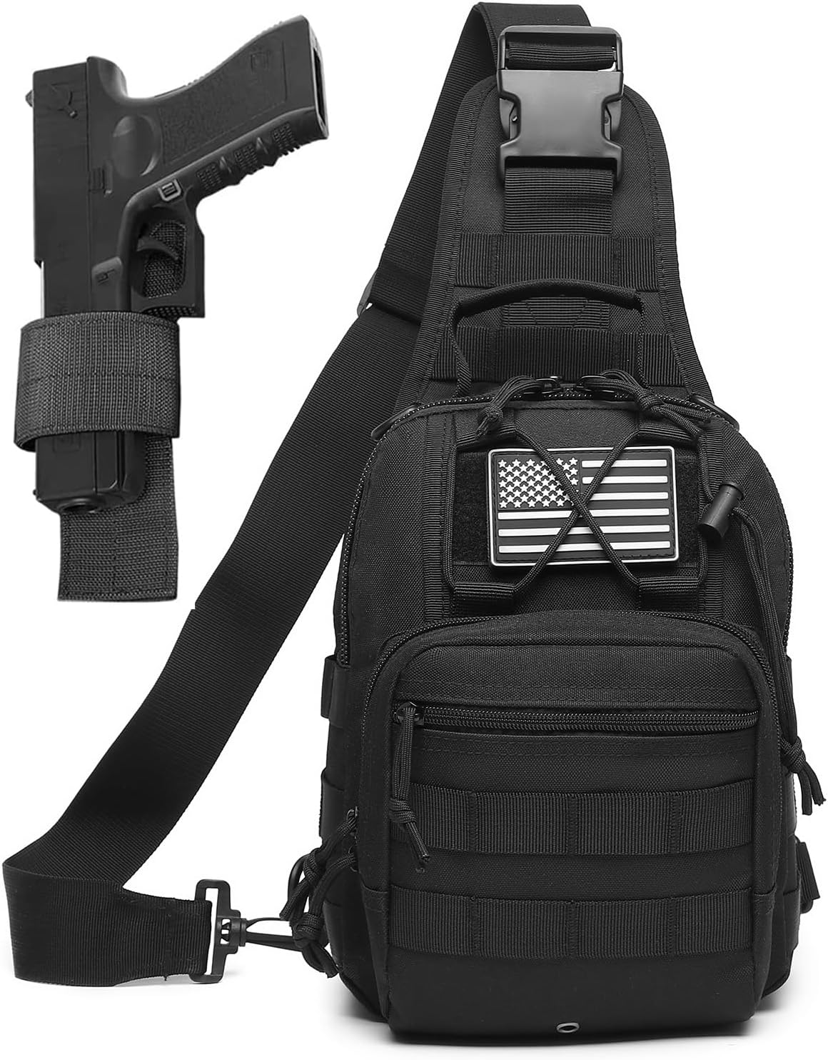 ATBP Small Tactical Sling Bag for Men with Holster Military EDC Shoulder Bag CCW Crossbody Bag 7 Liters