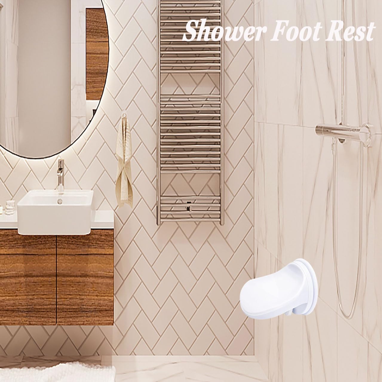 Reposapiés de Ducha, Reposapiés de Ducha para Afeitarse las Piernas, Ventosa Reposapiés para Afeitarse Baño