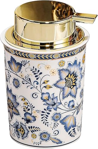 ACMLIFE Dispensador de jabón de manos espumoso, dispensador de jabón recargable de cerámica para baño, 8.8 onzas