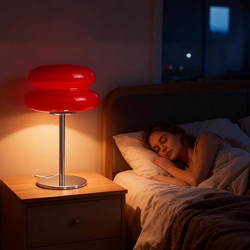Miniatura 7 de Lámpara de hongo para dormitorio, lámpara medieval moderna de mesita de noche, luz retro regulable, decoración única de hongos para el hogar,