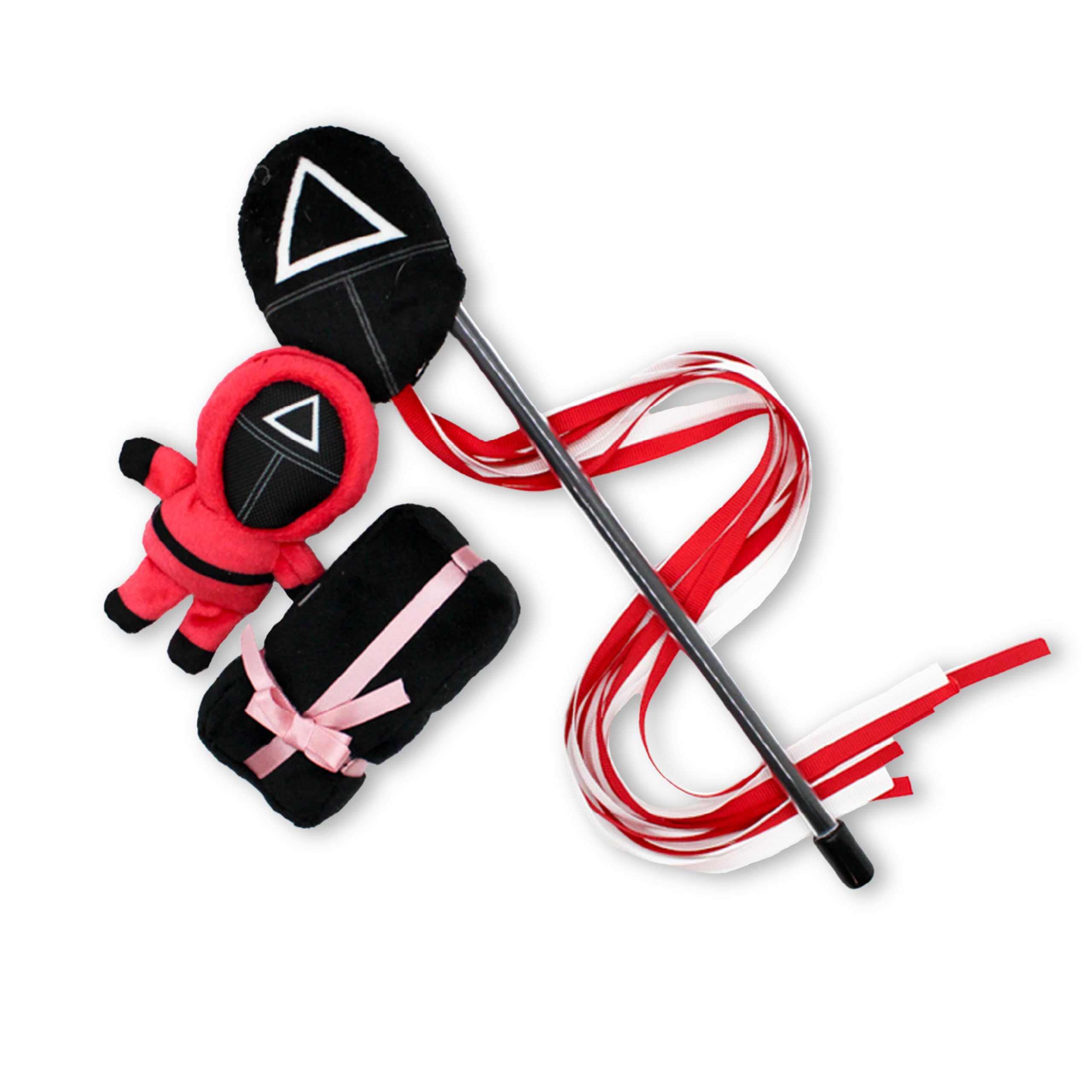 design LAB, Inc. Squid Game Official Merchandise | Toys for Cats | Teaser Wand, Plush Soldier & Toy Box