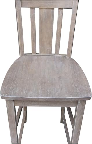 Miniatura 9 de International Concepts San Remo Taburete alto de bar, gris pardo lavado gris topo lavado,Hickory/piedra envejecida,Espresso,Hickory/carbón