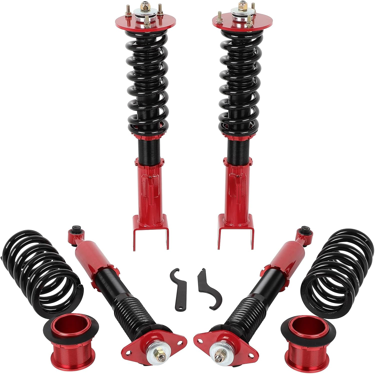 Coilovers Suspension Kit Fit for Chrysler for 300 2011-2022, for Dodge for Charger 2011-2022, for Dodge for Challenger 2011-2022 Coilovers Struts, Height Adjustable Lowering Kit, Red