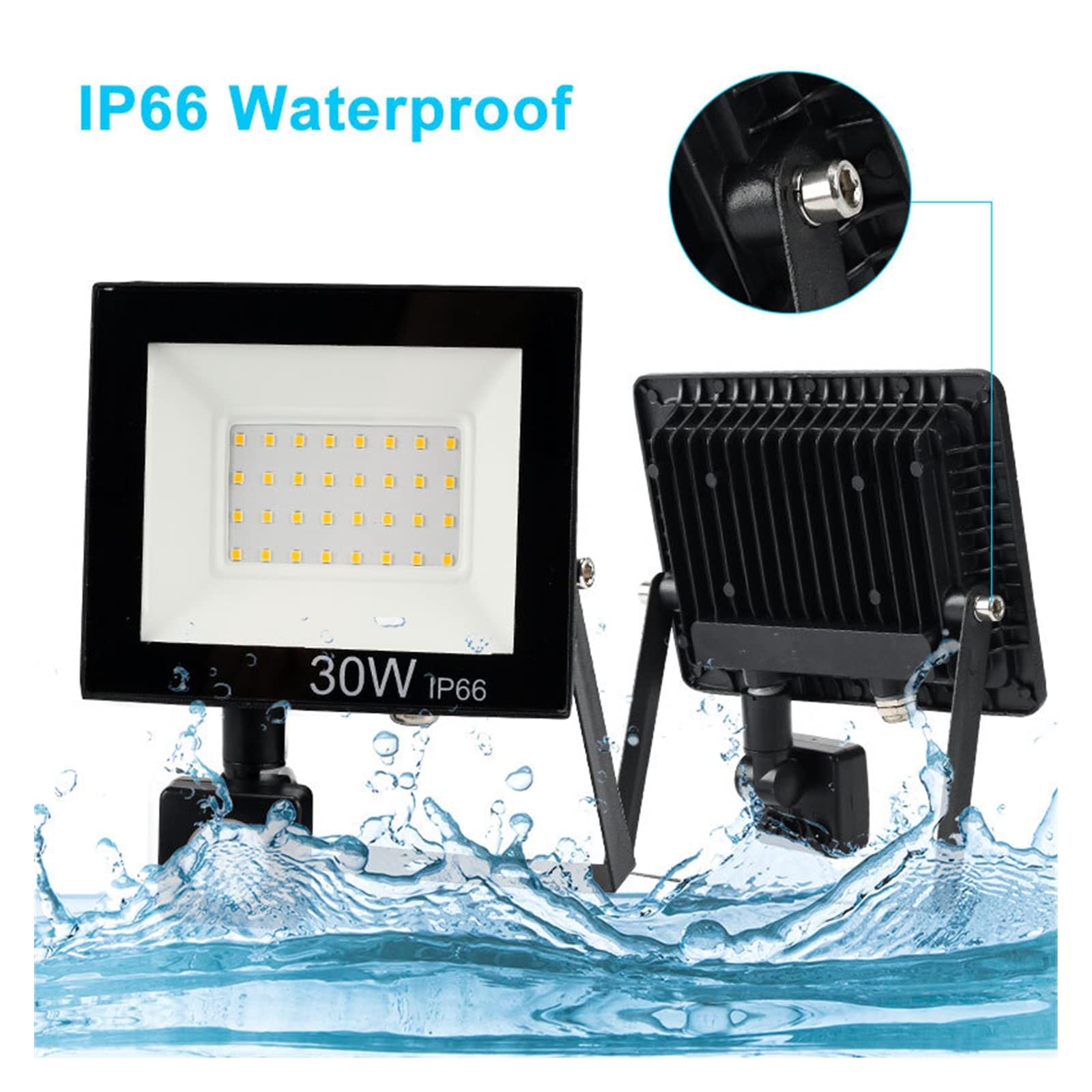 Światło powodziowe LED Czujnik ruchu DOPROWADZIŁO Reflektor 1 0W 30W 50 W. Wodoodporny Pir zewnętrzny lampa ścienna światła reflektora Na zewnątrz wodoodporny(2700-3500K,50W)