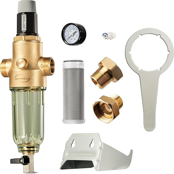 SWAWIS Filtre à Eau à Sédiments Spin Down, Filtre Eau Sédimentation, Filtre à Sédiments Réutilisable, Externes Pré-filtre à Eau, Préfiltre D'Eau Pour Tuyau D'Eau De Puits(1/2'' Filetage Mâle