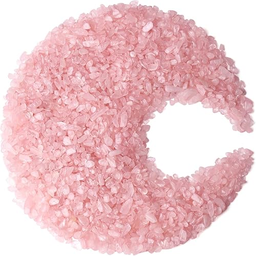 ZHIYUXI Chips de cristal de cuarzo rosa de 1 libra, decoraciones de pecera, rocas de acuario, piedras de grava, jarrón de grava, cristales para