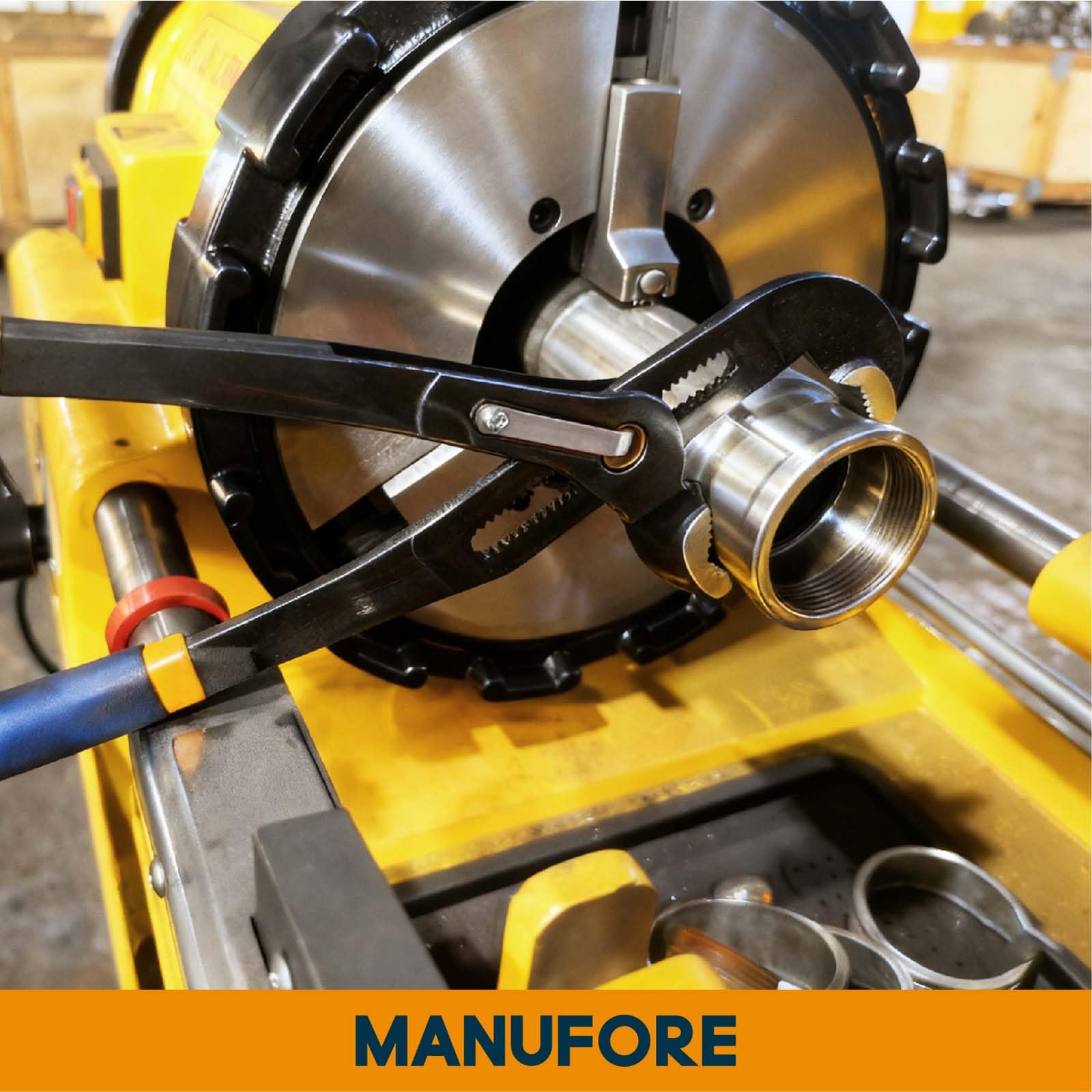 MANUFORE 400 mm Pinces Multiprises- Pince Plombier Grande Taille, Réglage Rapide par Bouton, Antidérapante & Durable,pour Bricolage & Plomberie