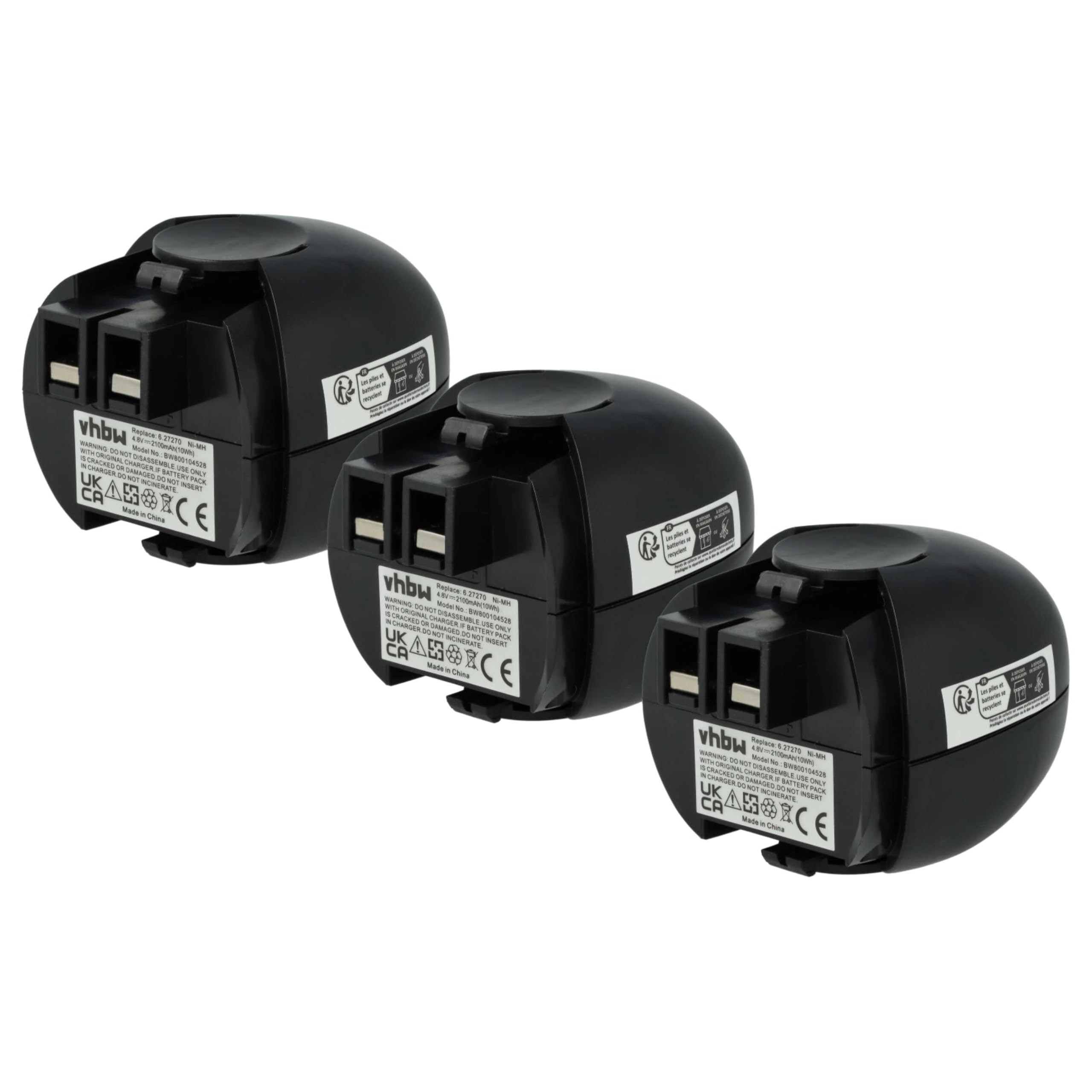vhbw 3x batteria compatibile con Würth Master 0700851 utensile elettrico (2100 mAh, NiMH, 4,8 V)