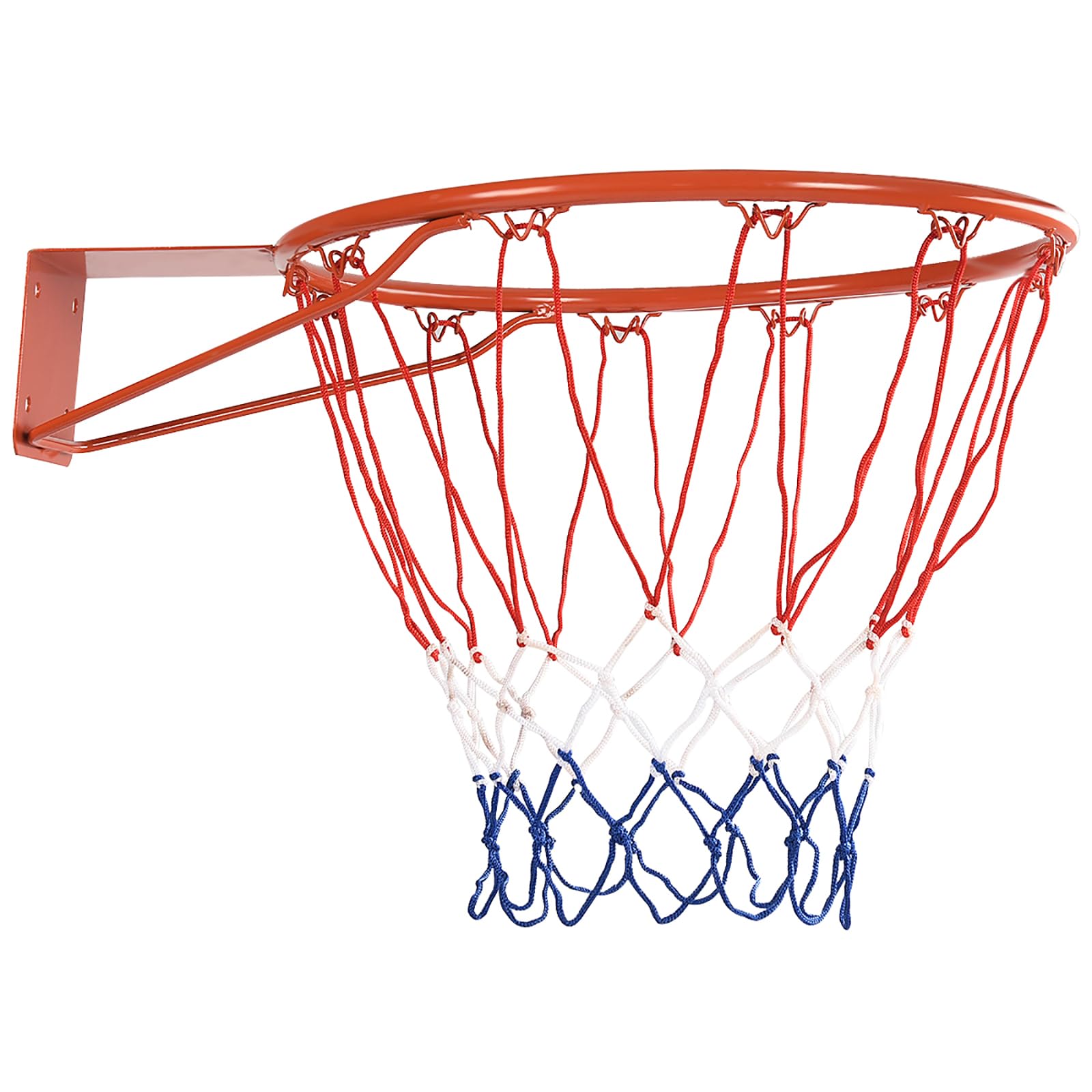KOMFOTTEU Canasta de Baloncesto de Pared, Aro de Baloncesto con Red de Nylón y Marco de Metal, Anillo de Baloncesto de 45 cm de Diámetro, para Deportes de Interior y Exterior