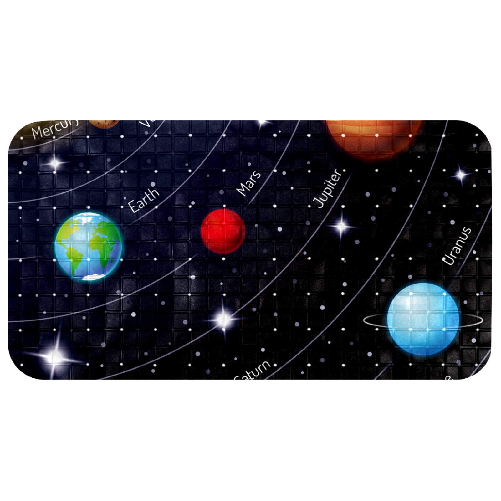 Alfombrilla de baño para bebé espacio exterior de 14.7 x 26.9"