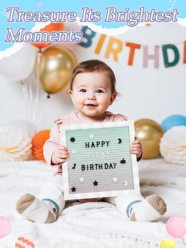 Miniatura 19 de Tablero de letras iluminado con luces LED, tablero de mensajes intercambiable de fieltro de 10 x 10 pulgadas con marco romántico, letras precortadas