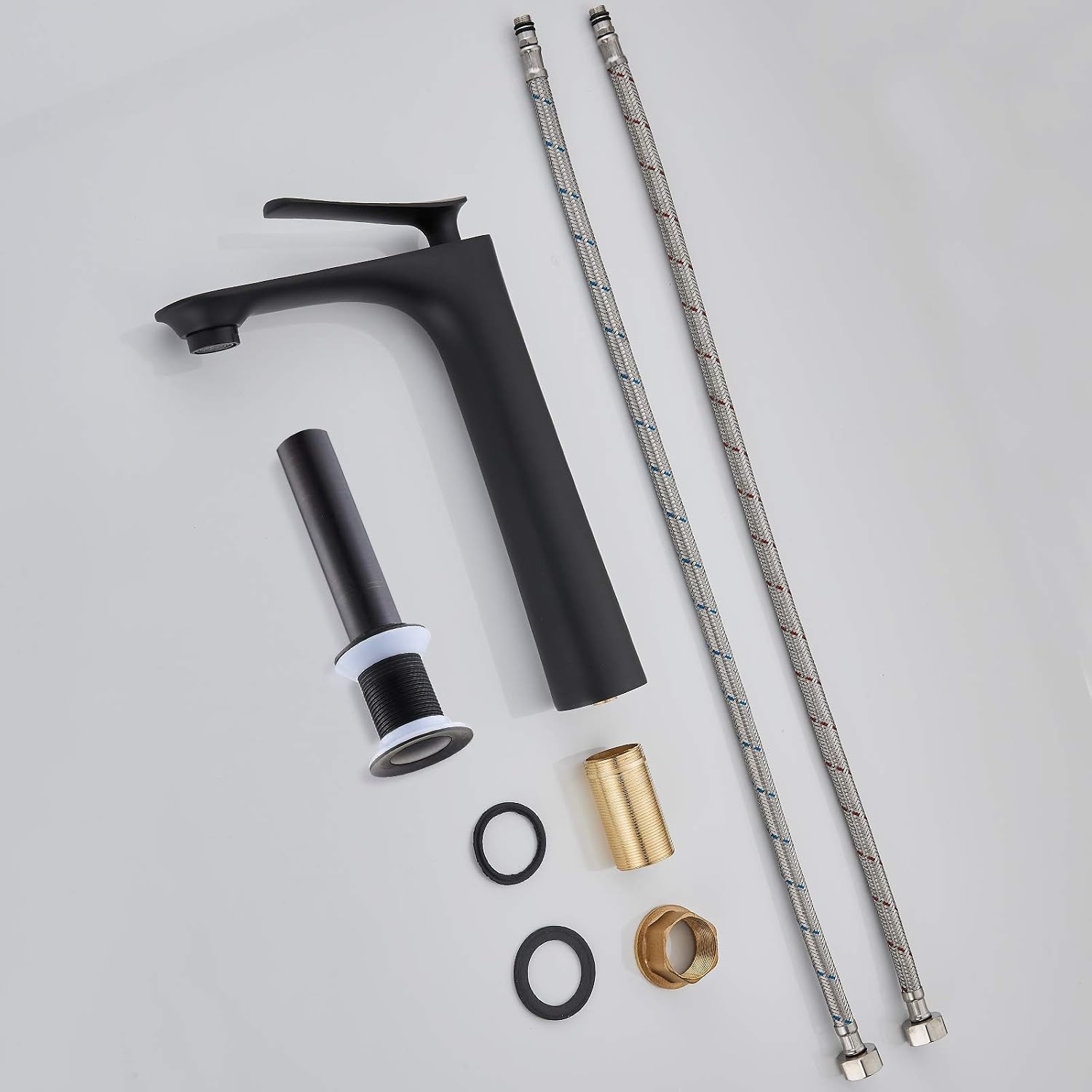 Flash Deals - 50% OFF ABMILLY Contemporary Vessel Sink Bathroom Tall Faucet Matte Black Lavatory Vanity One Hole Deck Mount Single Handle Basin Brass Mixer Tap with Drain Best Deal ABMILLY Contemporary Vessel Sink Bathroom Tall Faucet Matte Black Lavatory Vanity One Hole Deck Mount Single Handle Basin Brass Mixer Tap with Drain