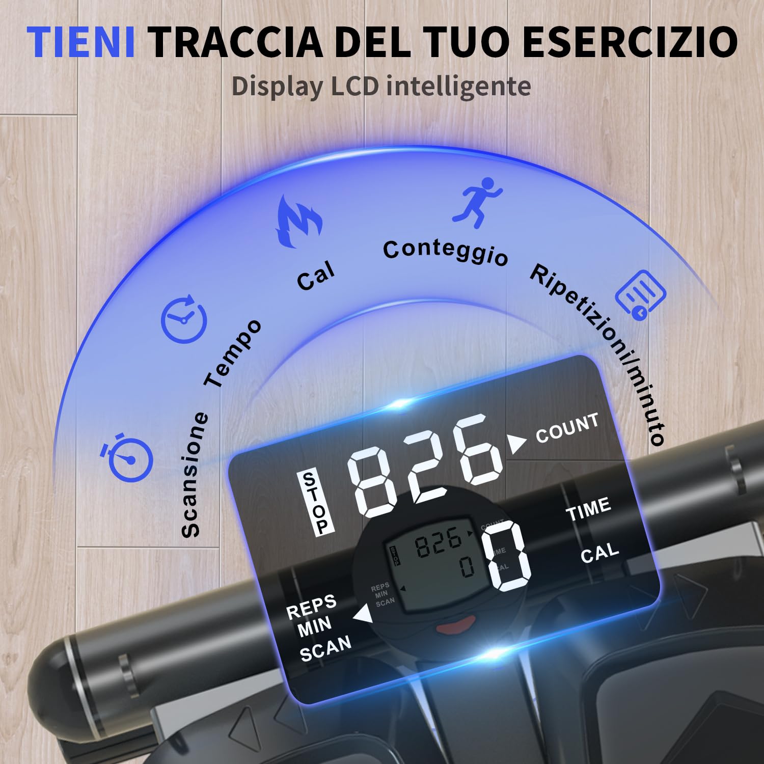Vannect Mini Stepper Fitness Casa 2 in 1, Macchina per Sollevamento e Arrampicata con Corda di Resistenza, Trainer per Principianti e Utenti Avanzati Fino a 150 kg.