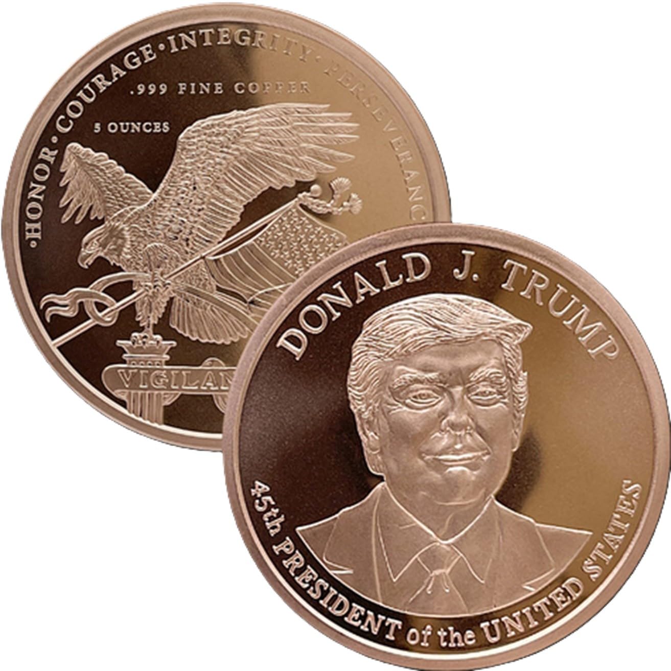 Capsula Di Rame Puro 141,75g – Donald Trump – Diametro 64 Mm – Investimento E Collezione